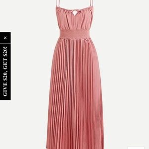 J Crew Smocked-waist Pleated Dress sz 8
